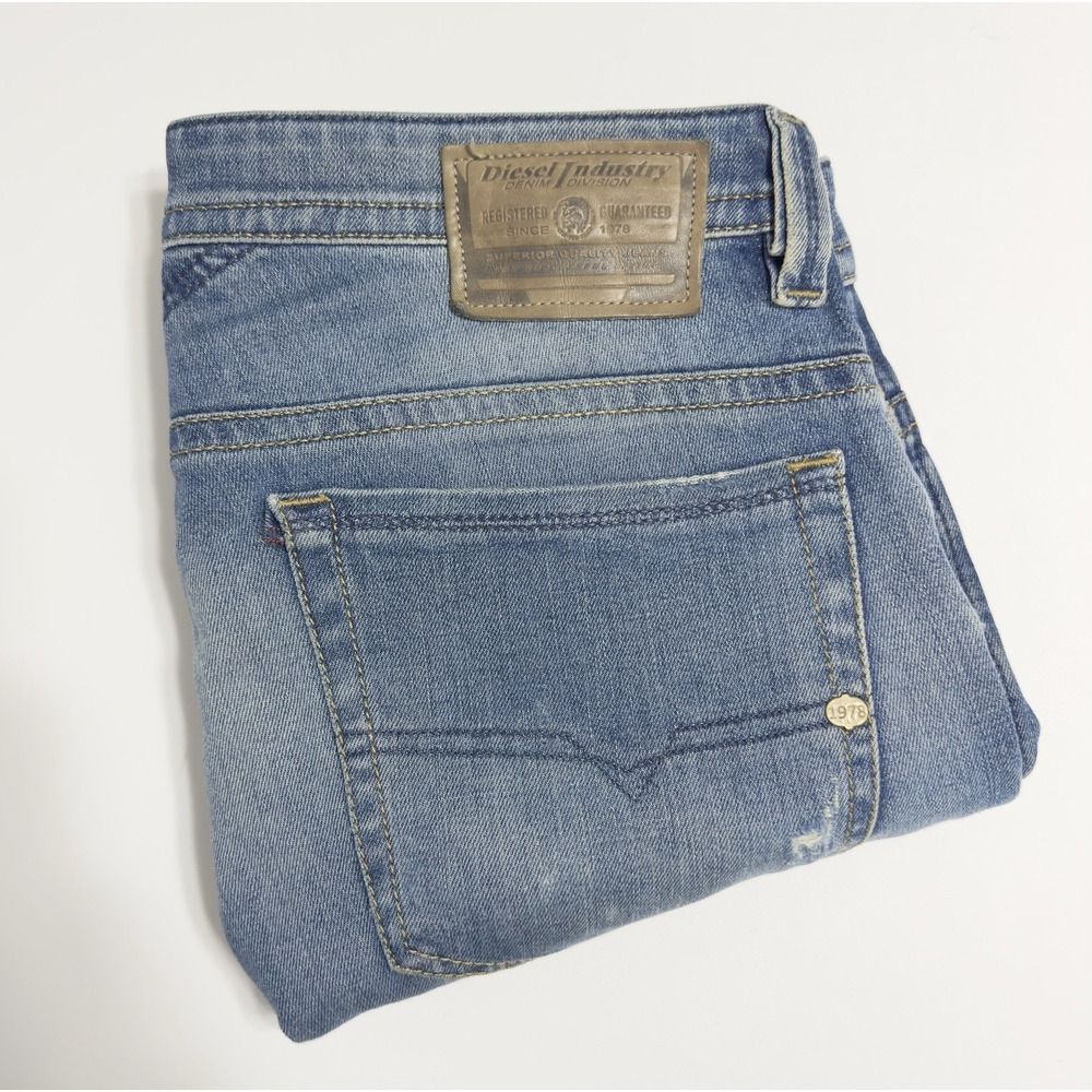 Diesel Men's Thavar Slim Skinny Jeans Stretch Distressed Faded Denim Size 34x30